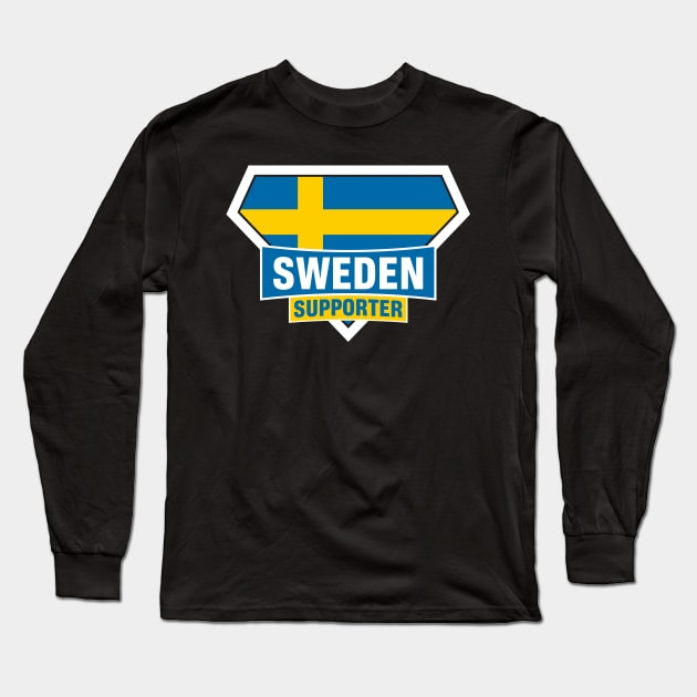 Sweden Super Flag Supporter Long Sleeve T-Shirt by ASUPERSTORE